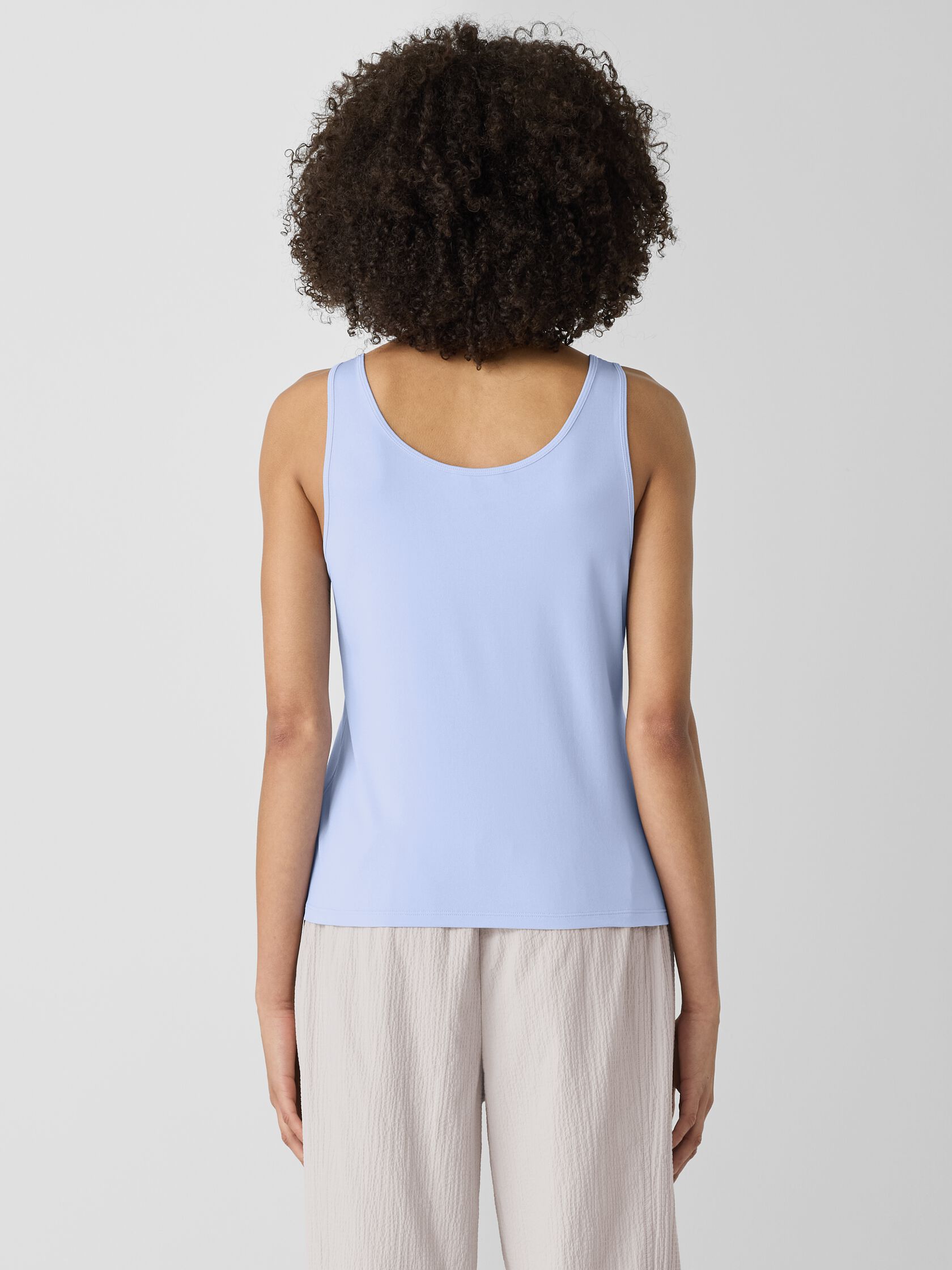 Stretch Silk Jersey Scoop Neck Tank