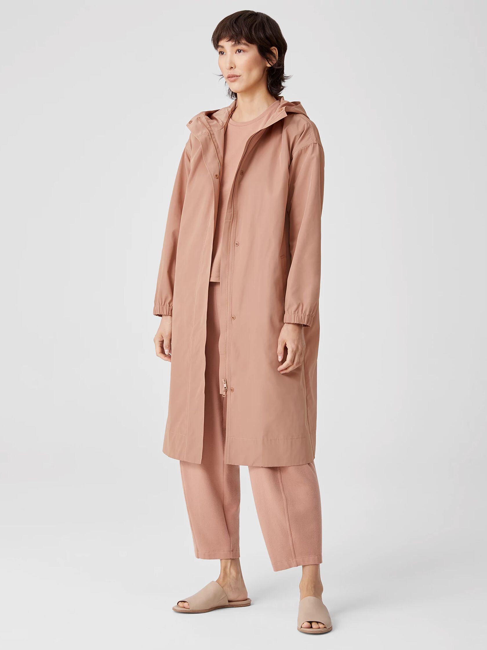 Recycled Polyester Hooded Coat