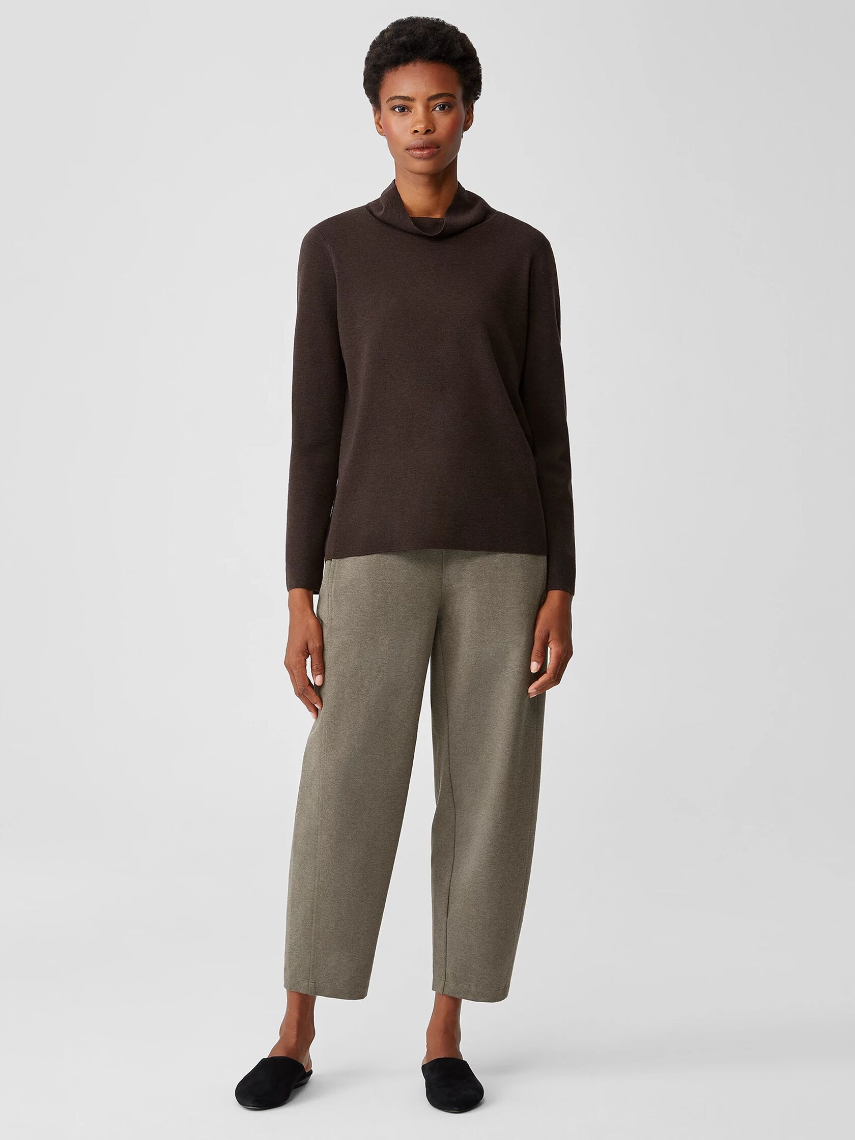 Organic Cotton Melange Crepe Lantern Pant