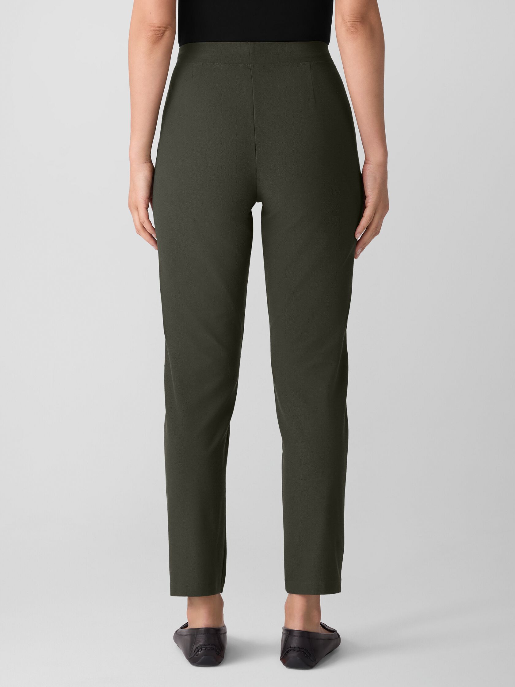 Washable Stretch Crepe Slim Pant
