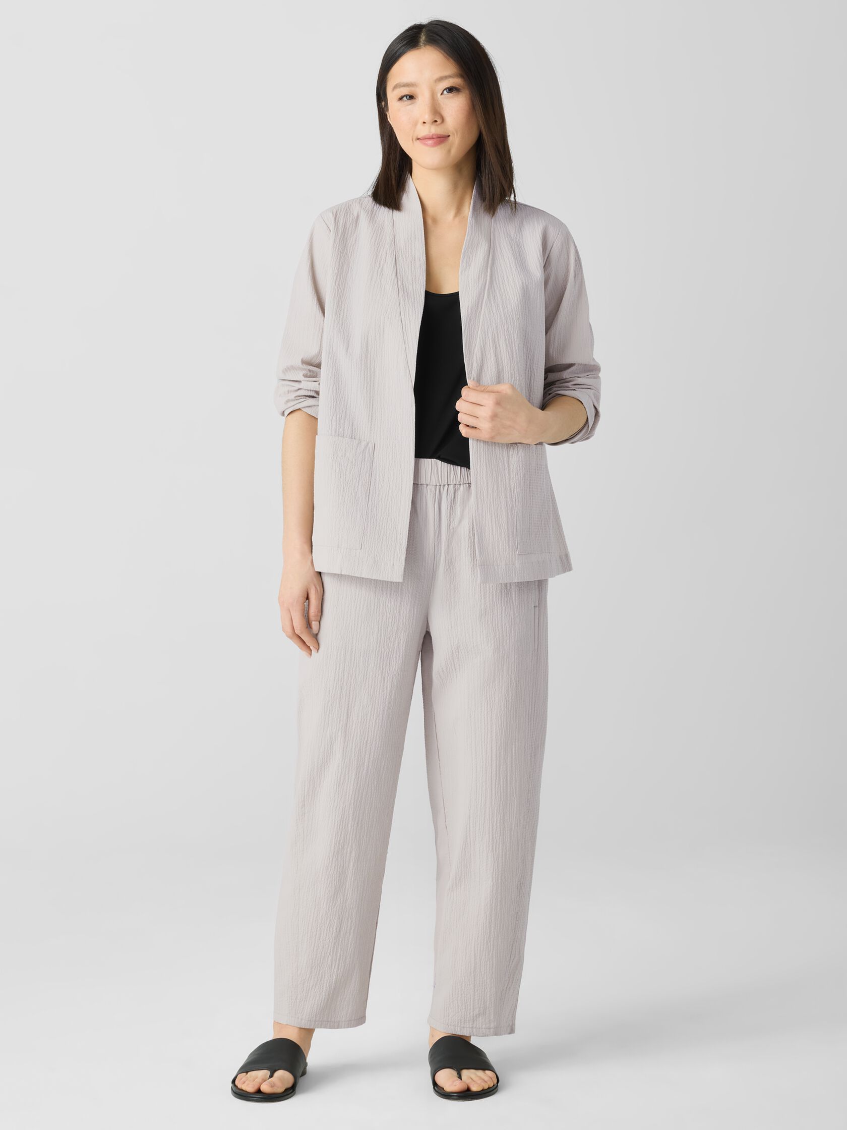 Organic Cotton Pucker High Collar Jacket