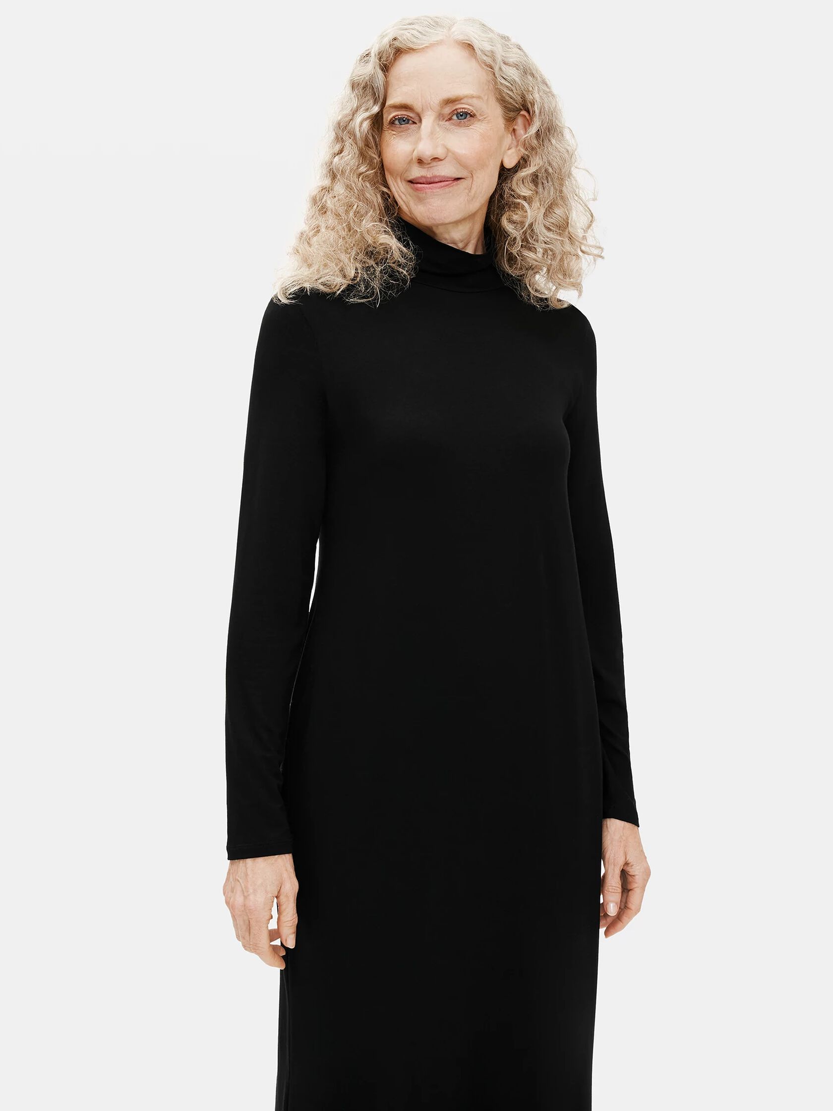 Viscose Jersey Scrunch Neck Dress