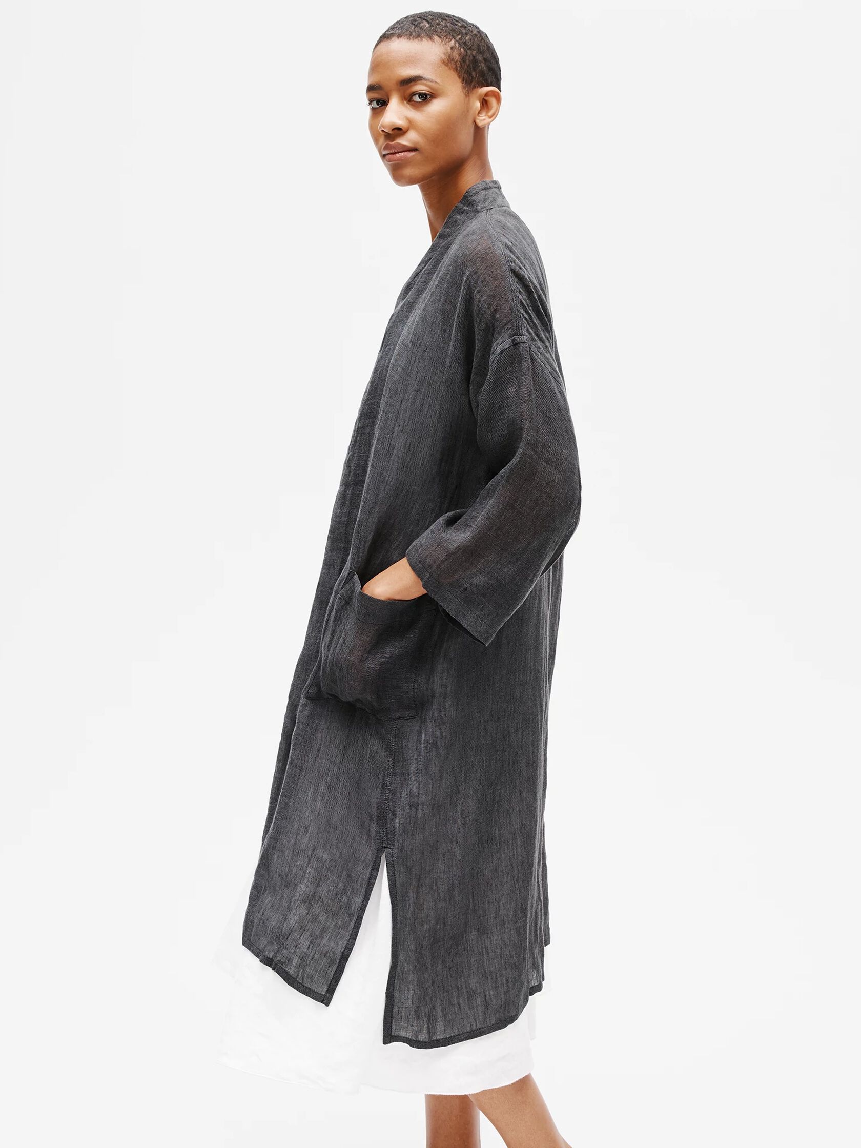 Organic Linen Gauze High Neck Jacket