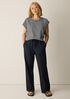 Cotton Indigo Knit Denim Full-Length Straight Pant