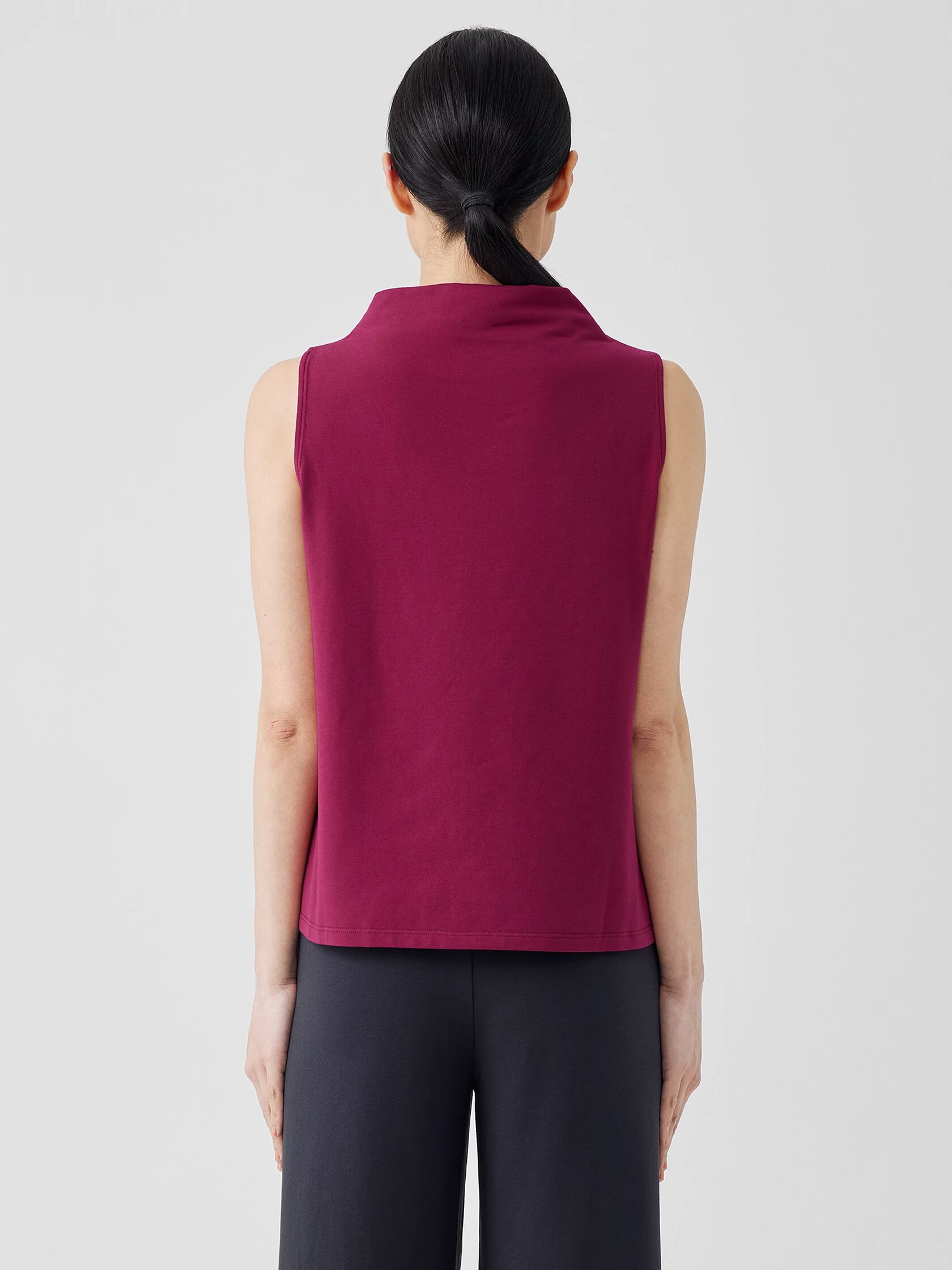 Pima Cotton Stretch Jersey Funnel Neck Tank