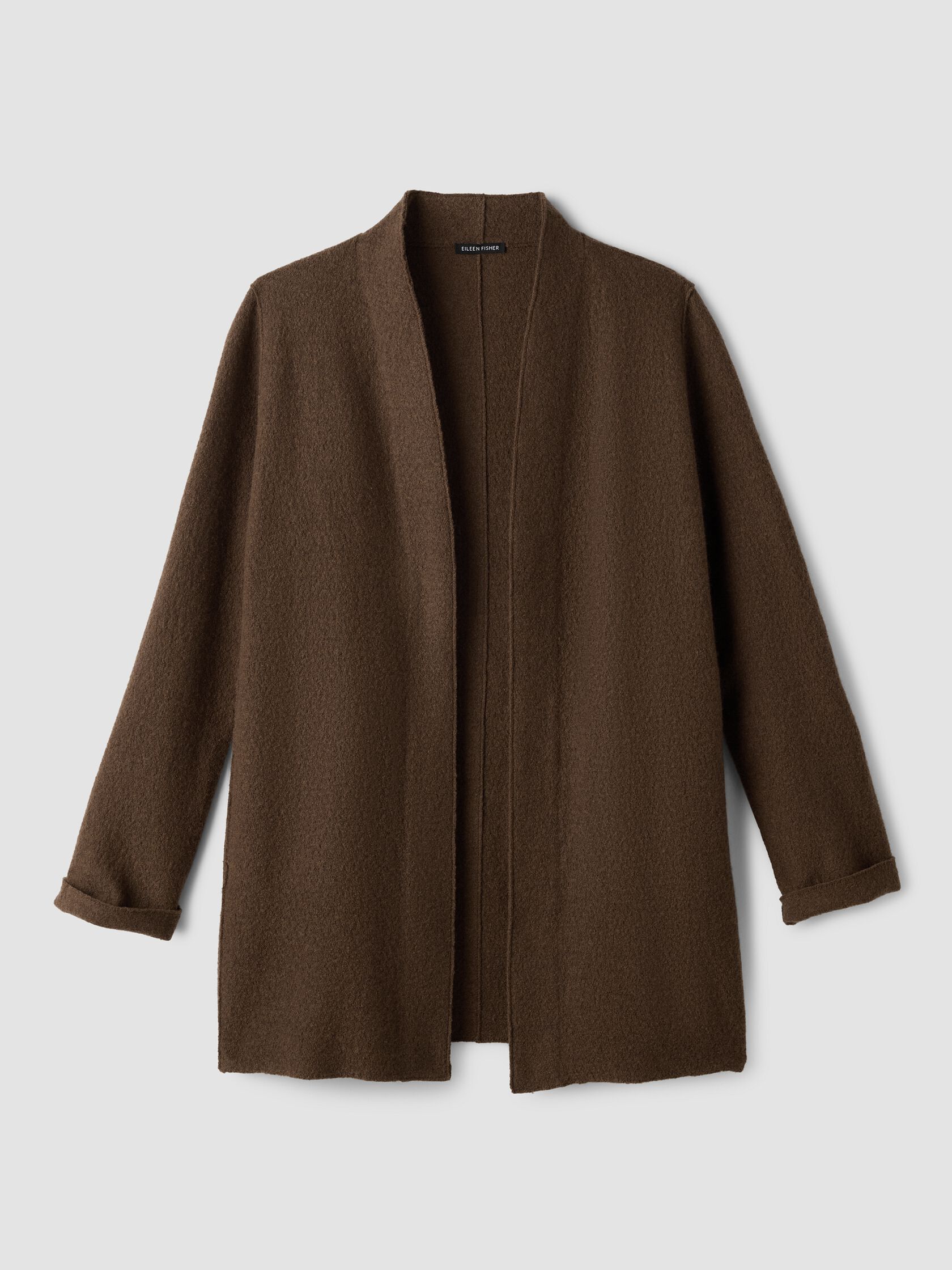 Lightweight Boiled Wool High Collar Jacket in Regenerative Wool