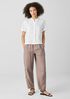 Organic Handkerchief Linen Band Collar Shirt