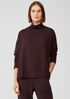 Cozy Brushed Terry Funnel Neck Box-Top