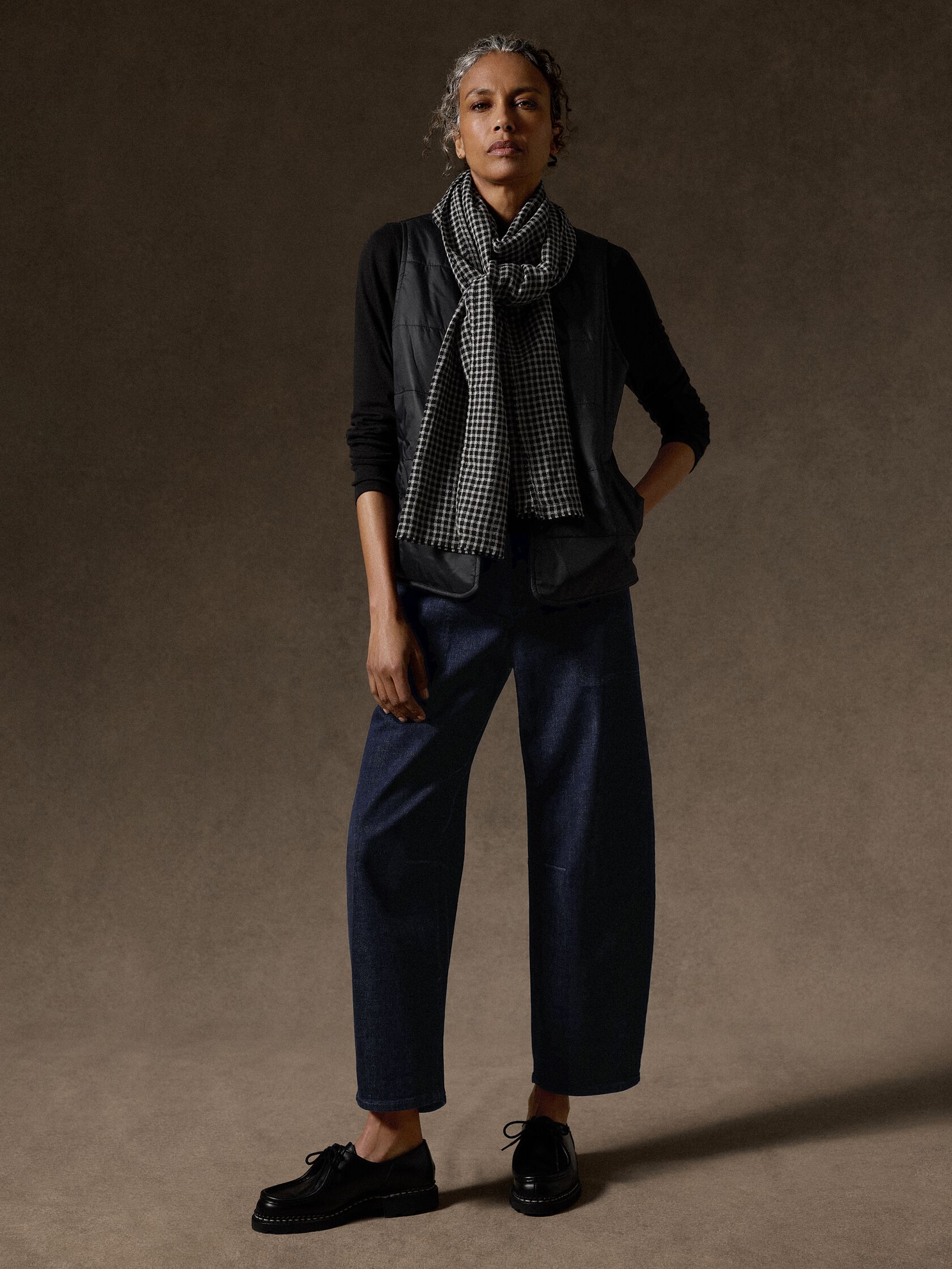 Cotton Stretch Denim Arch Pant