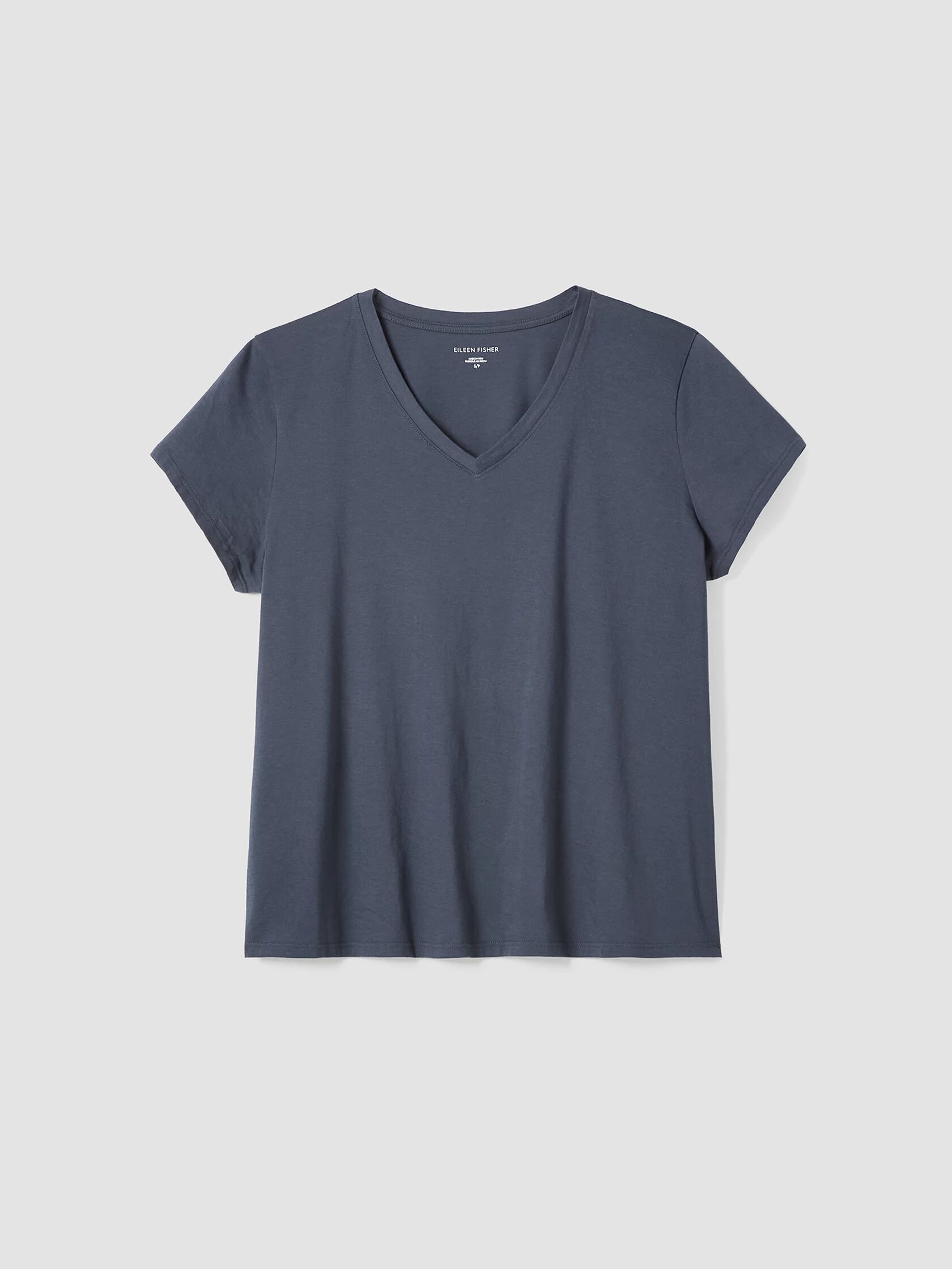 Organic Pima Cotton Jersey V-Neck Tee