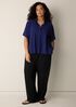 Silk Georgette Crepe Split Neck Top