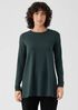 Stretch Jersey Knit Crew Neck Long Top