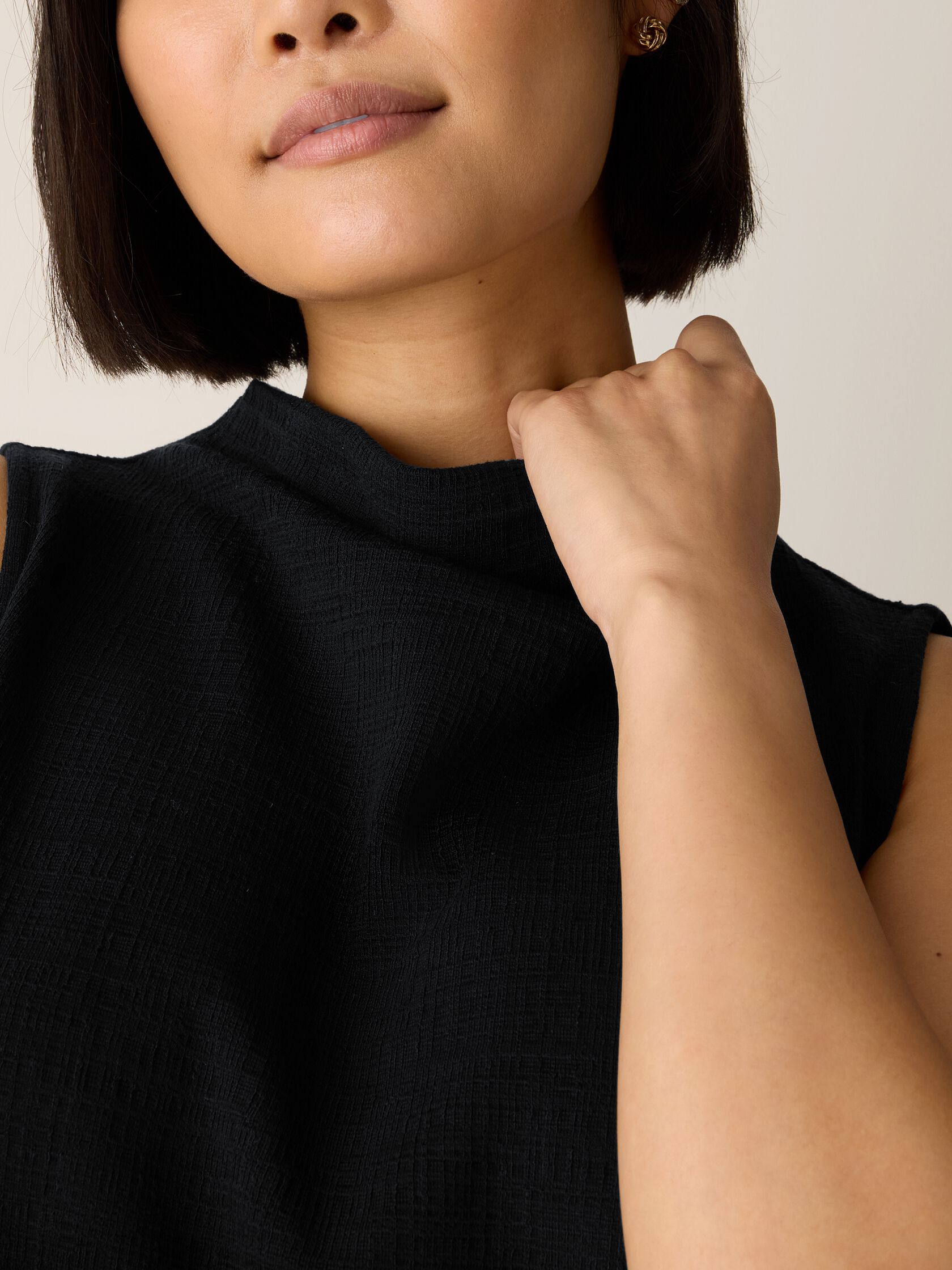 Cross Hatch Stretch Jersey Funnel Neck Tank