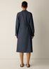 Airy Organic Cotton Twill Band Collar Shirtdress