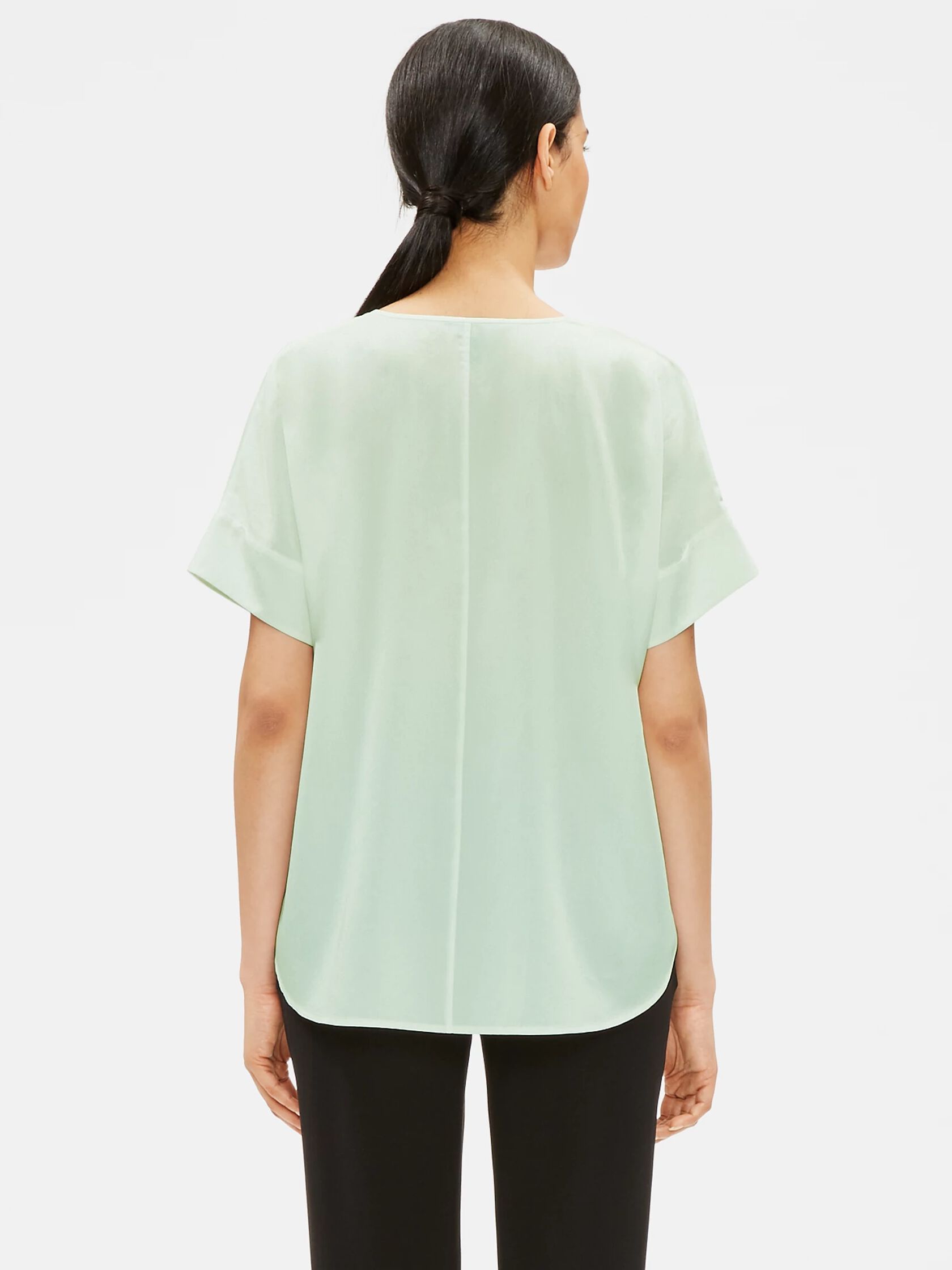 Sandwashed Tencel Short-Sleeve Box-Top