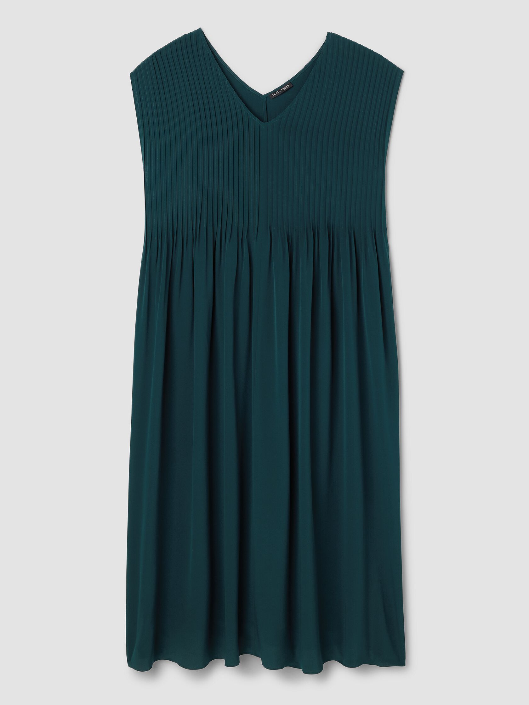 Silk Crepe de Chine V-Neck Dress