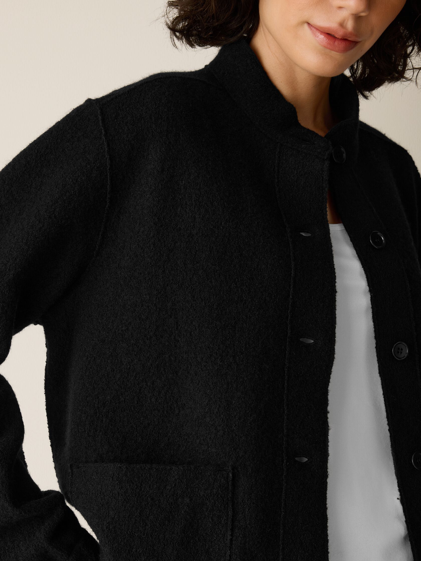 Lightweight Boiled Wool Flight Jacket in Regenerative Wool