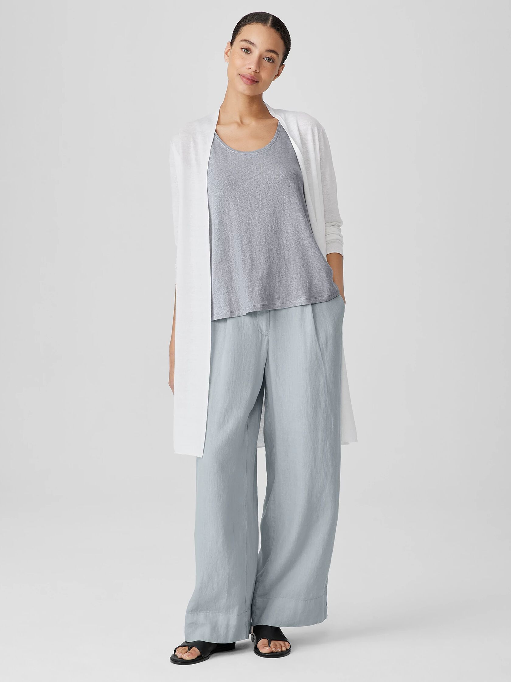 Garment Dyed Organic Linen Trouser Pant