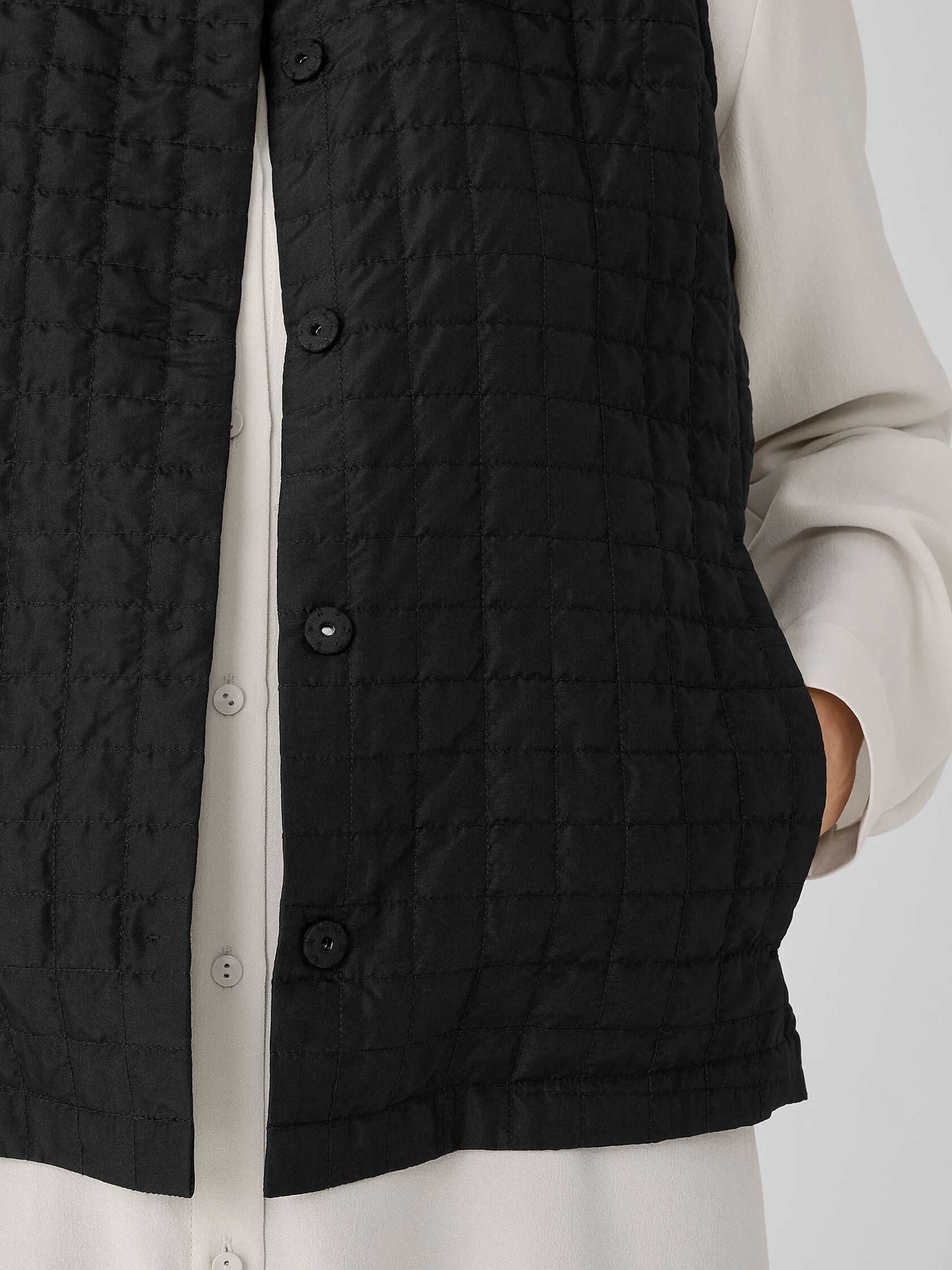 Silk Habutai Quilted Vest