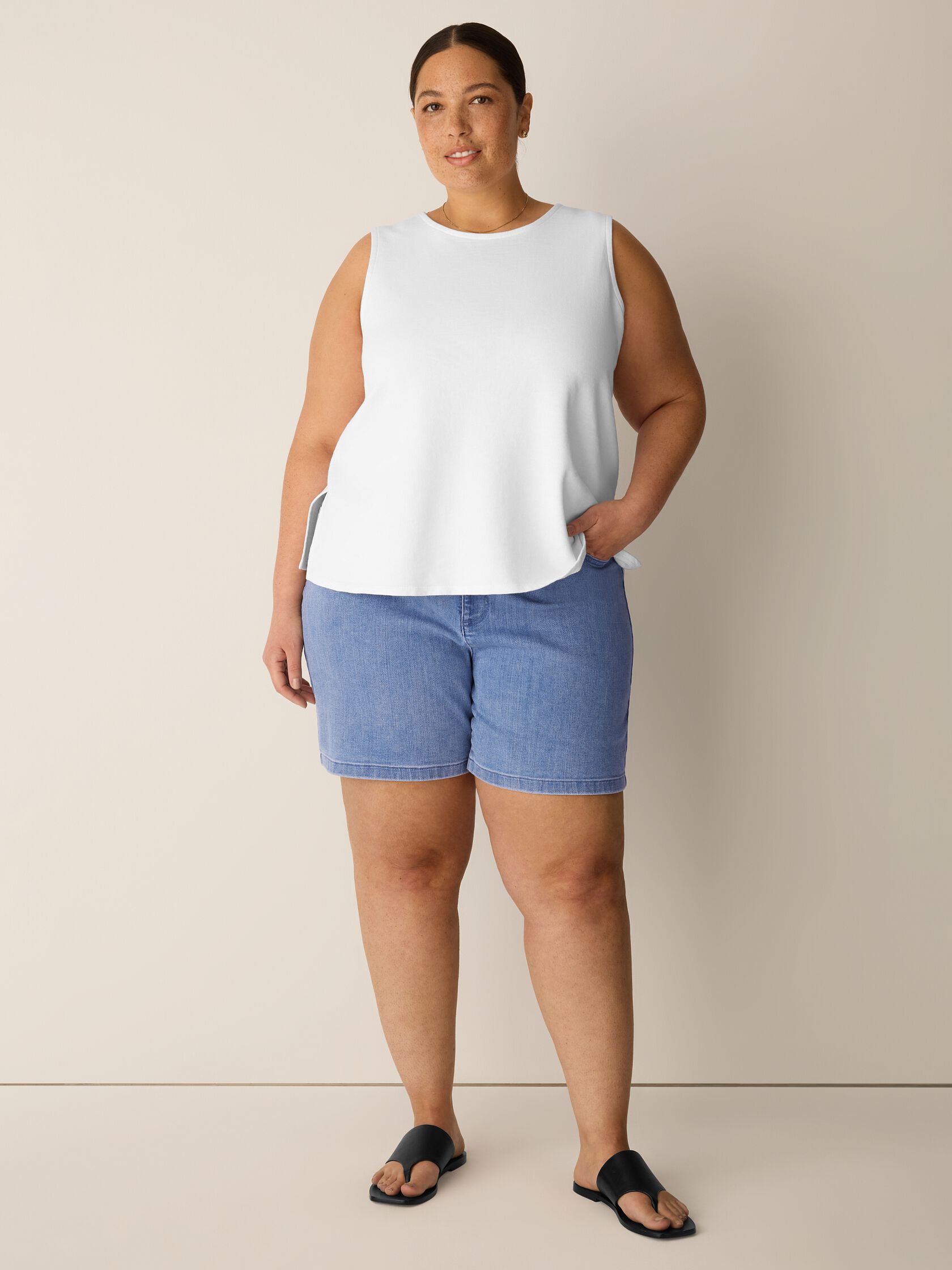 Cotton Stretch Denim Shorts