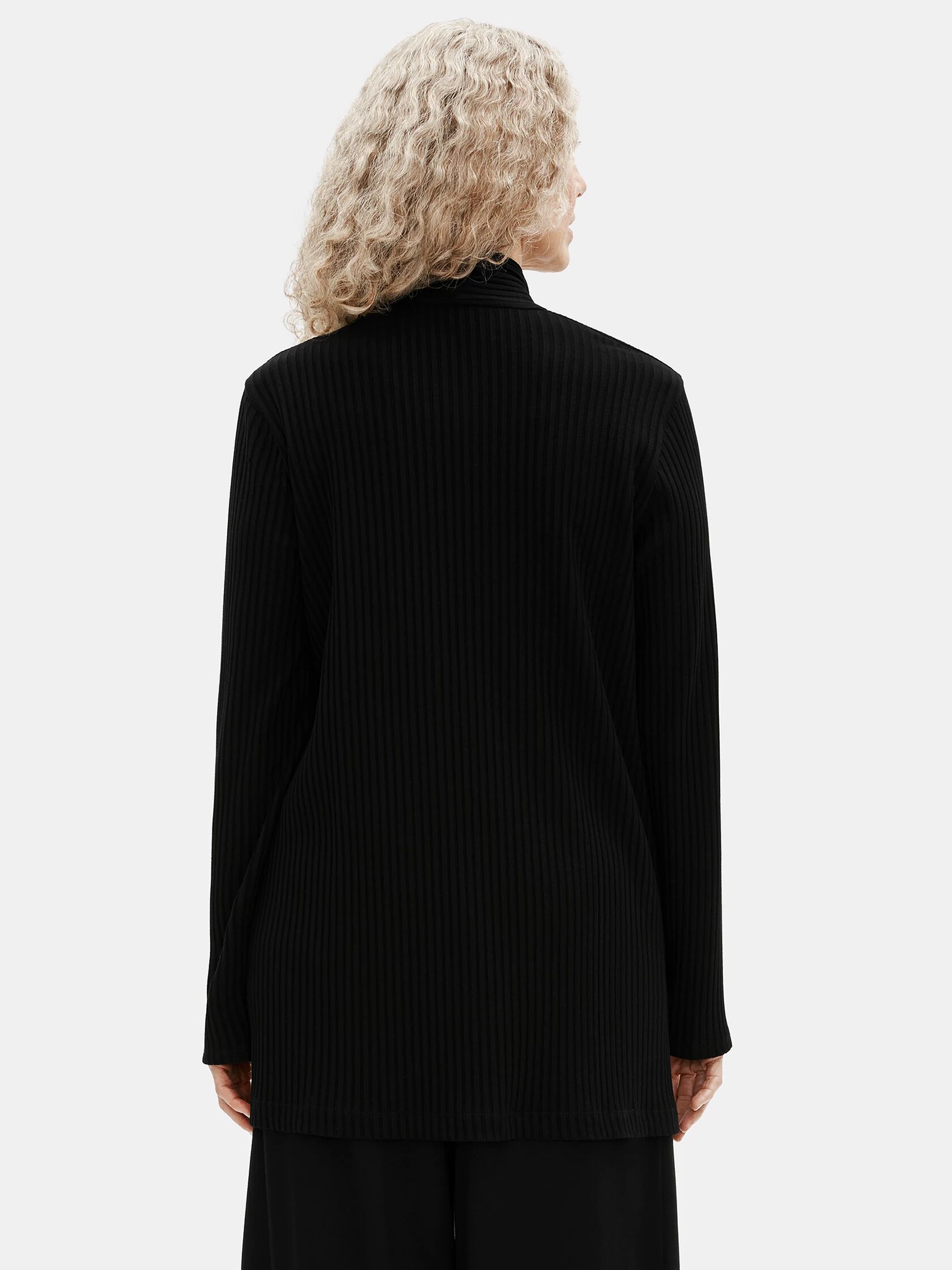 Textured Stretch Rib High Neck Jacket