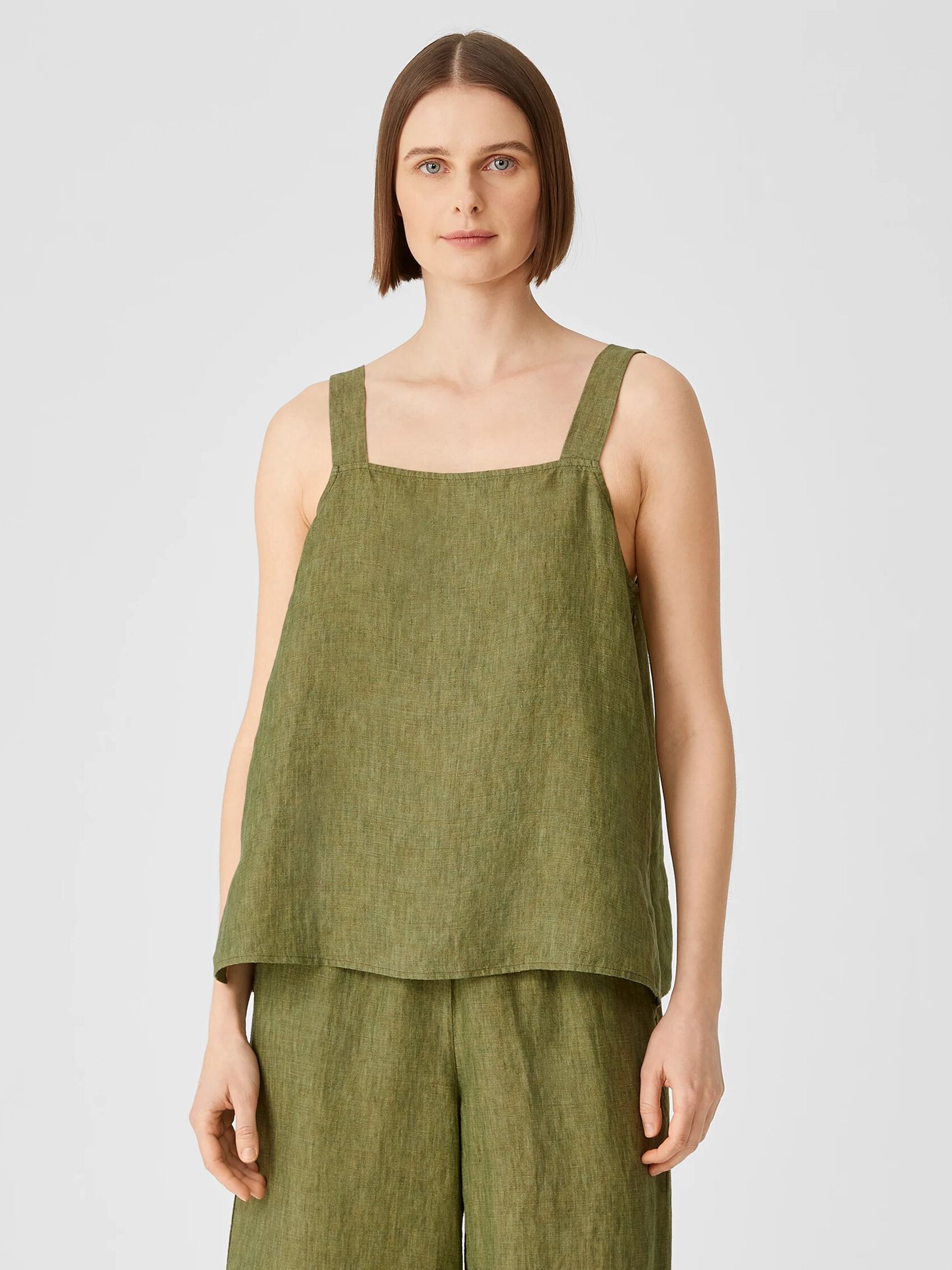 Washed Organic Linen Delave Tank