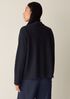 Fine Felted Wool Notch Collar Cardigan in Regenerative Wool