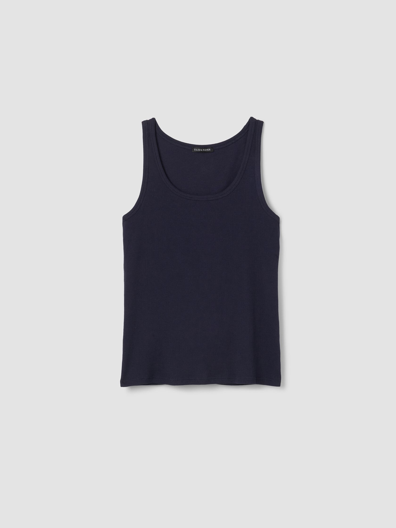 Organic Cotton Stretch Rib Scoop Neck Tank