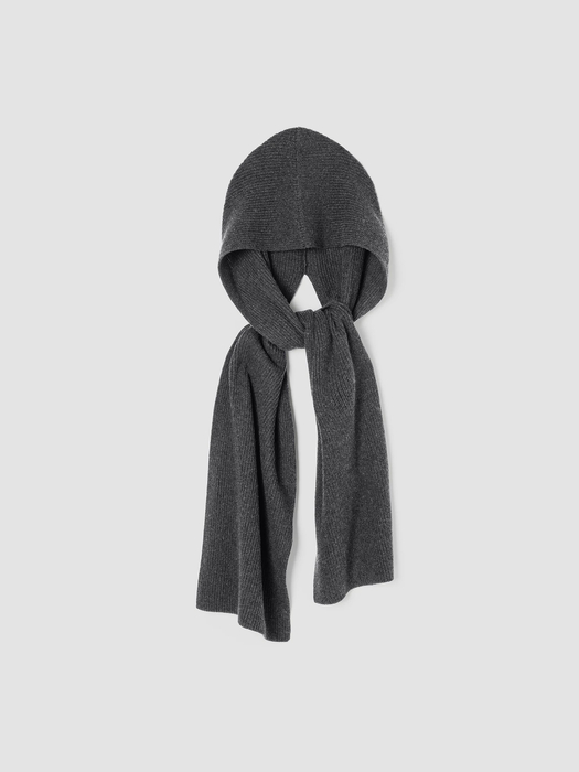 Cotton and Recycled Cashmere Hooded Scarf