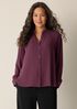 Silk Georgette Crepe Band Collar Top