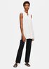 System Silk Georgette Crepe Mandarin Collar Shirt