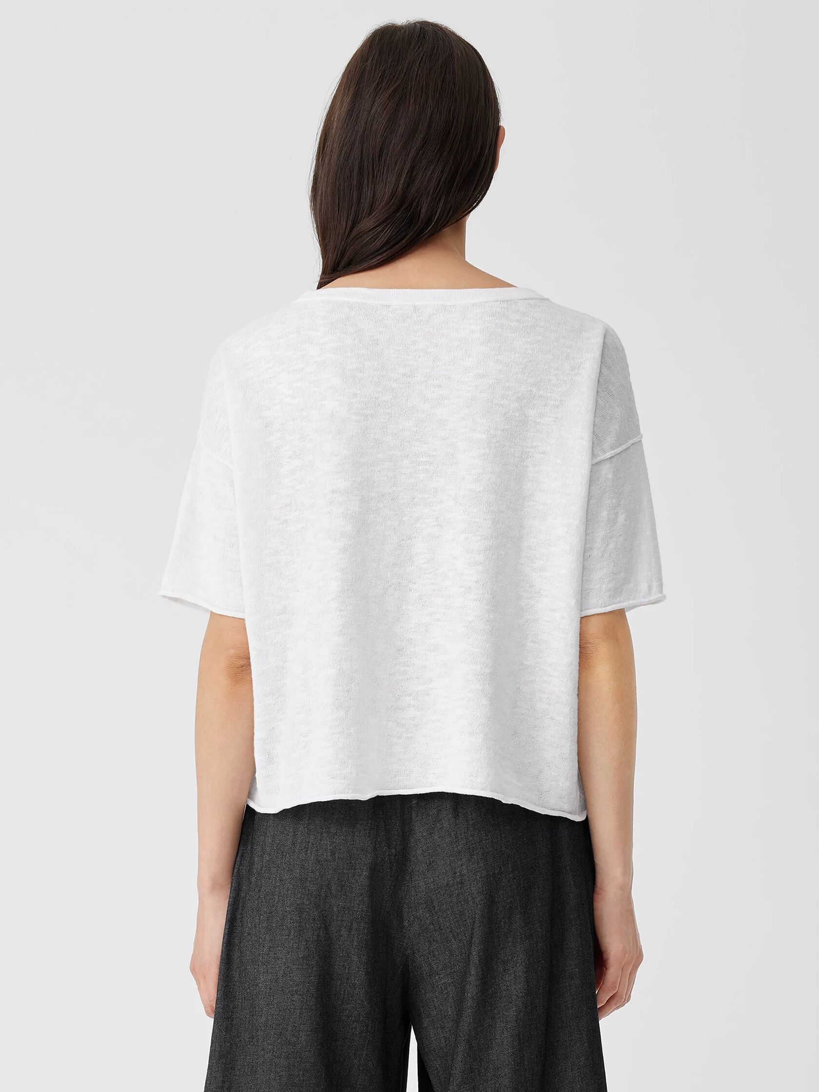 Organic Linen Cotton Slub Bateau Neck Top