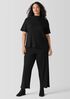 Textured Stretch Rib Mock Neck Top