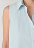 Washed Organic Cotton Poplin Sleeveless Shirt