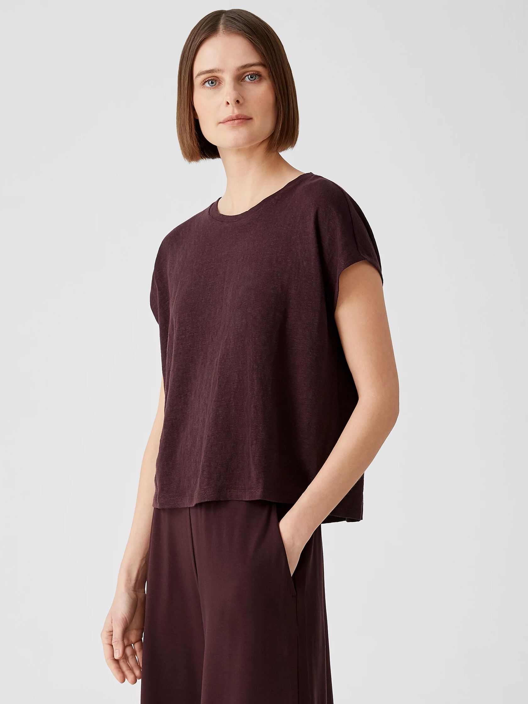 Organic Linen Jersey Square Top EILEEN FISHER