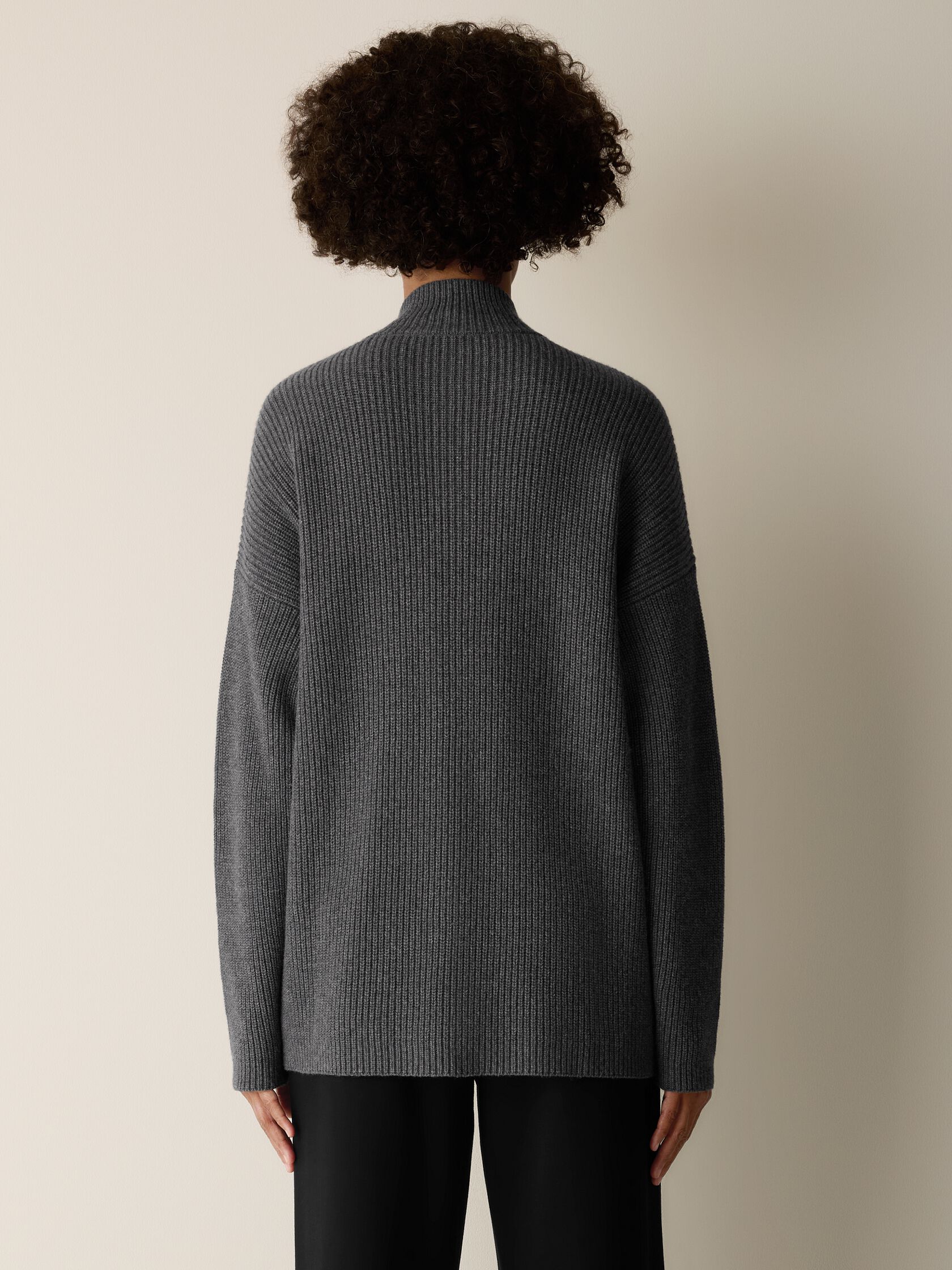 Cotton & Recycled Cashmere Half-Zip Top