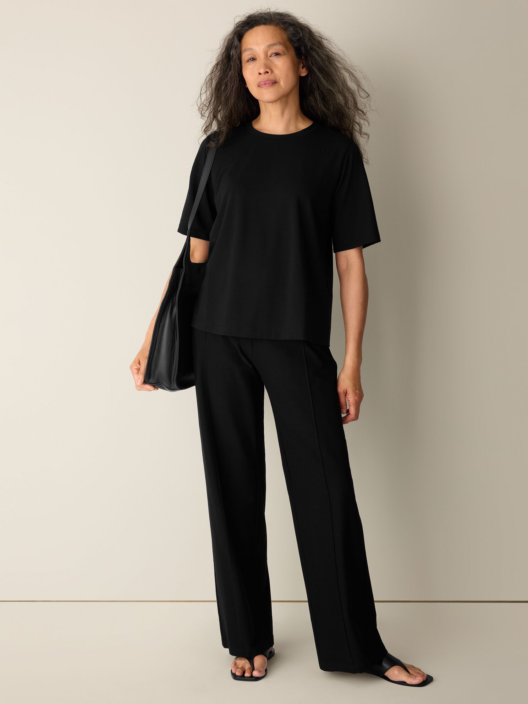 Extra-Fine Ponte Crew Neck Tee