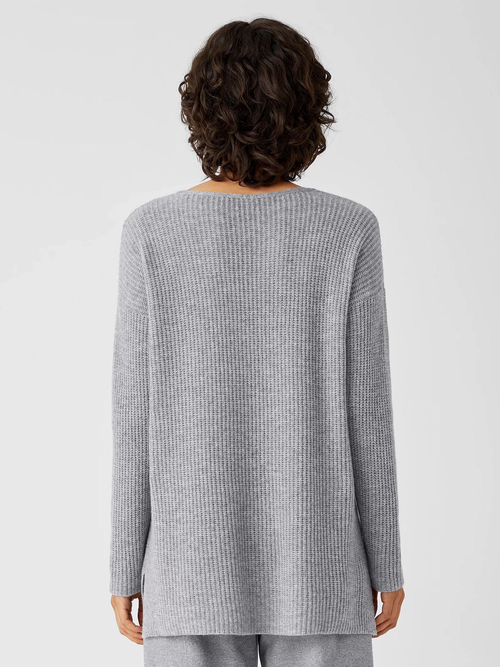 Italian Cashmere V-Neck Long Top