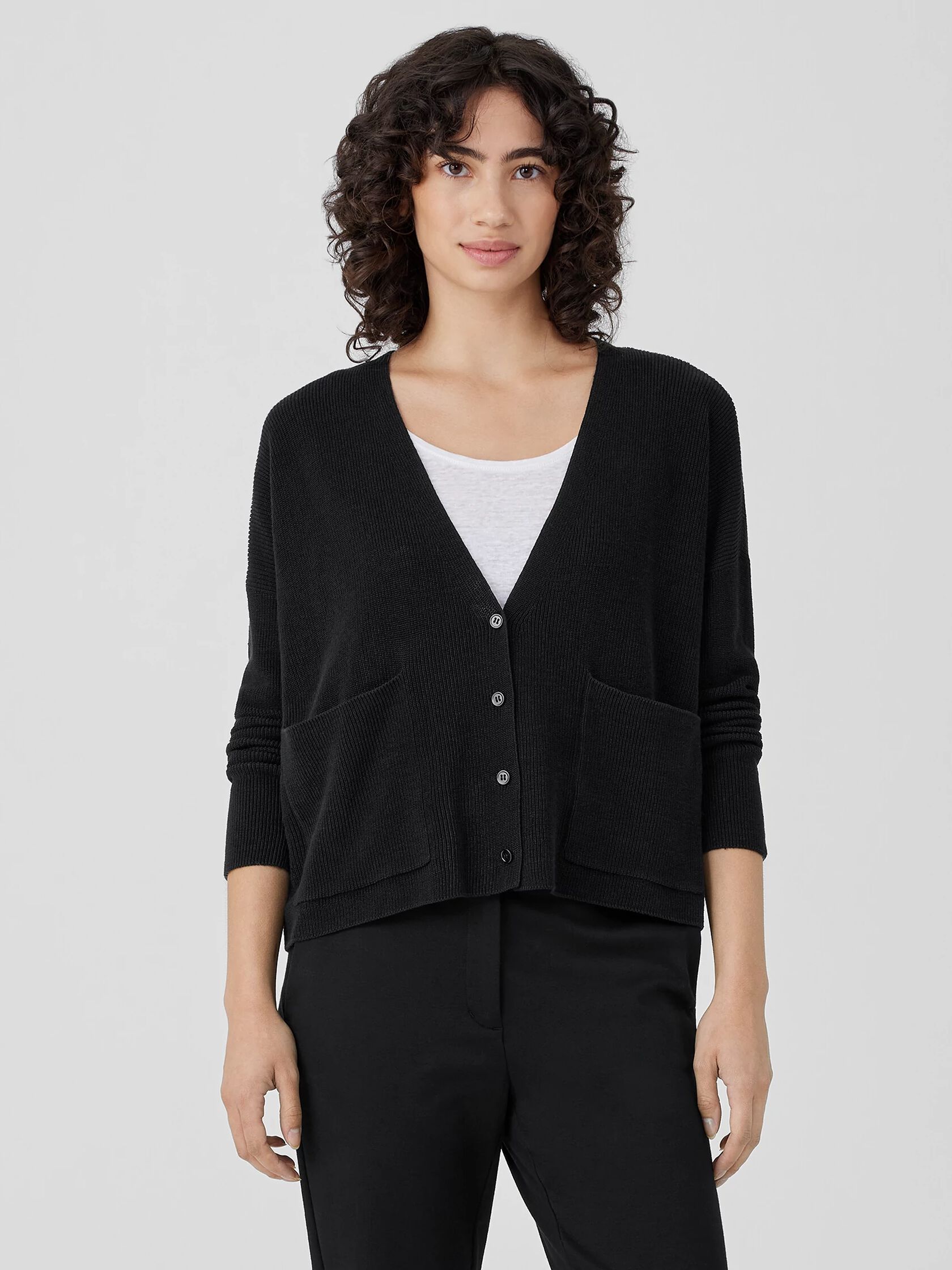 Organic Linen Cotton V-Neck Cardigan