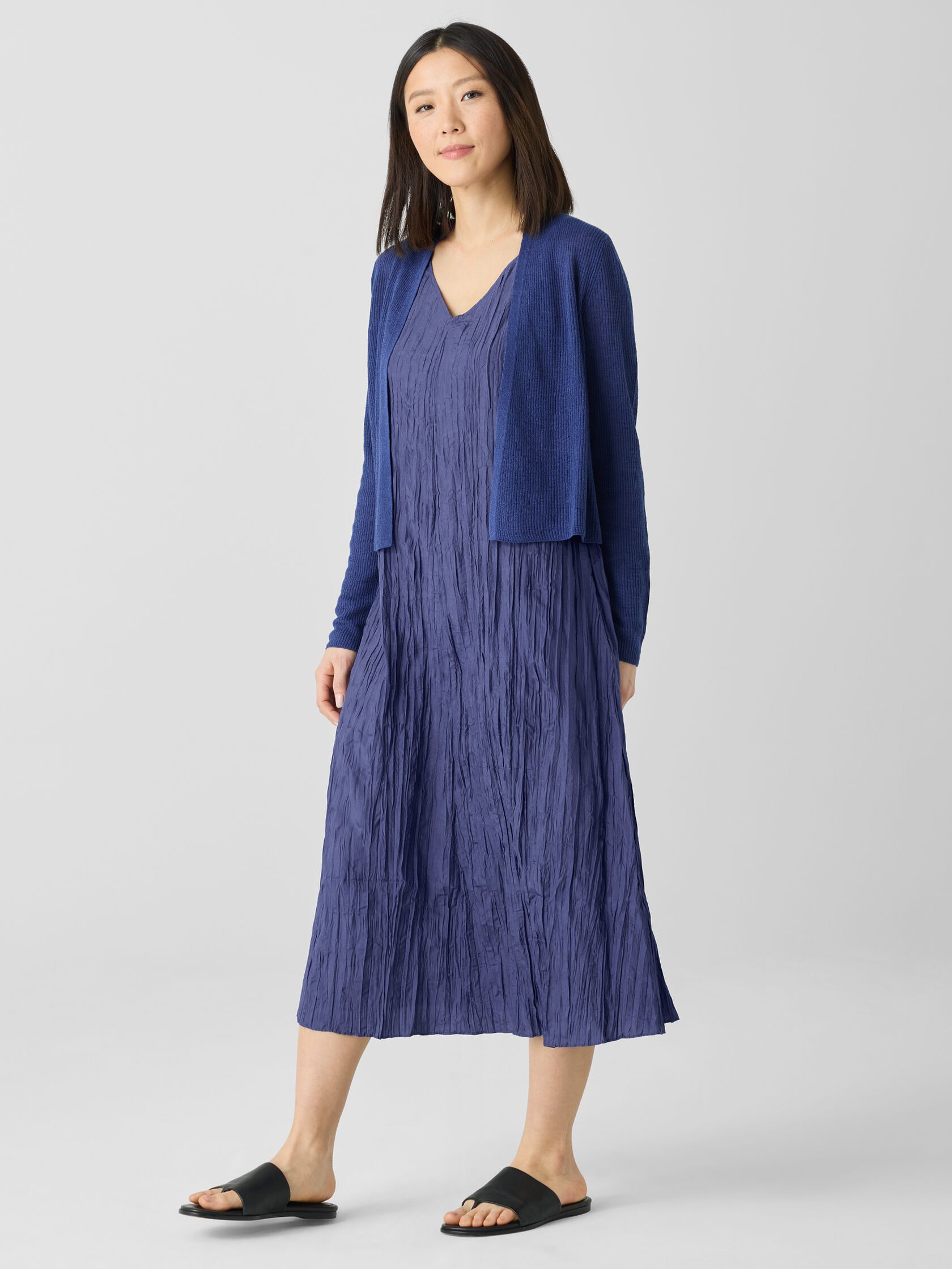 Organic Linen Cotton Cropped Cardigan