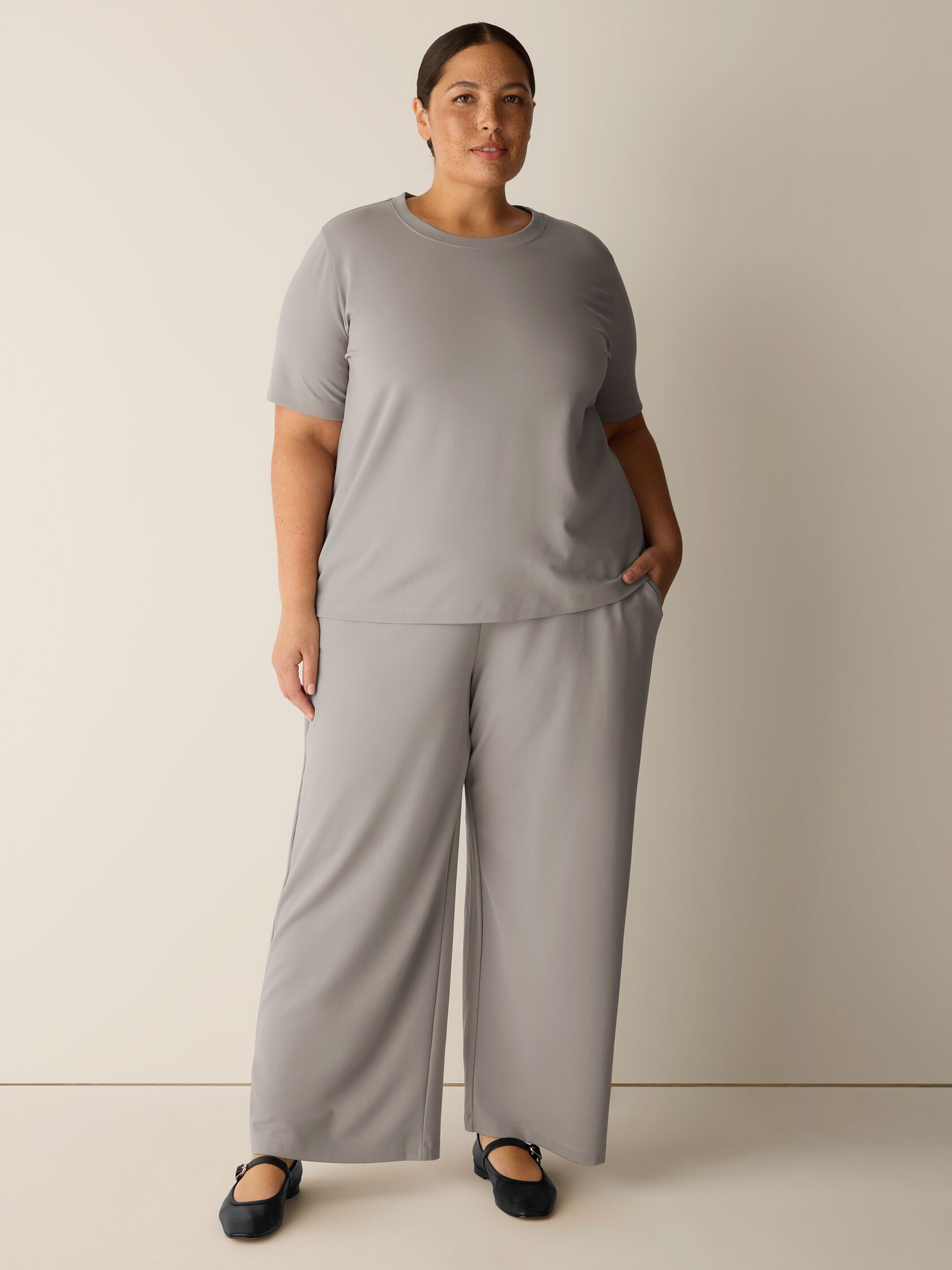 Extra-Fine Ponte Crew Neck Tee