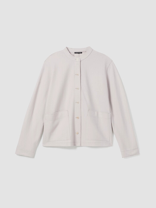Boiled Wool Jersey Mandarin Collar Shirt Jacket