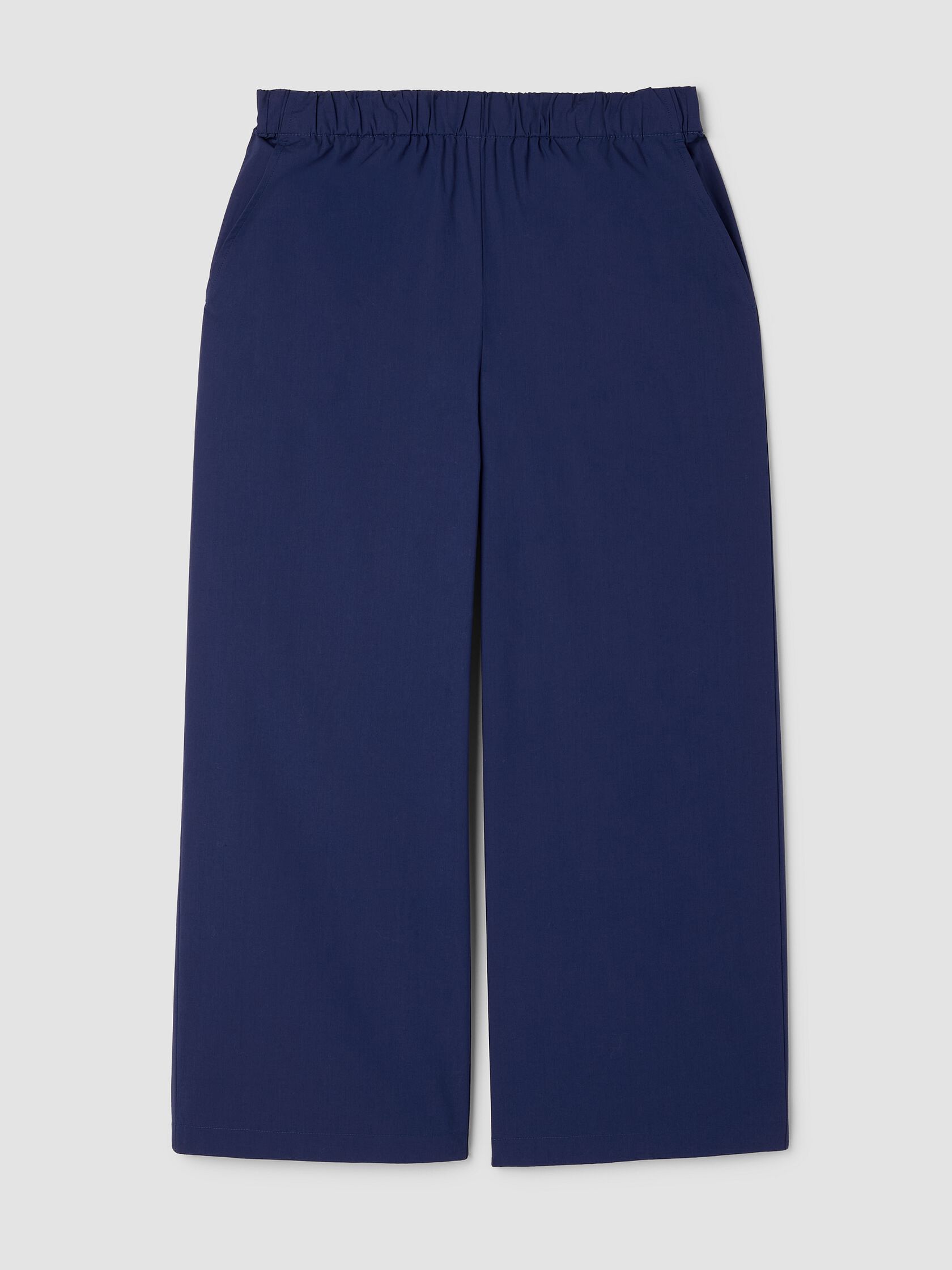 Stretch Organic Cotton Poplin Wide-Leg Pant