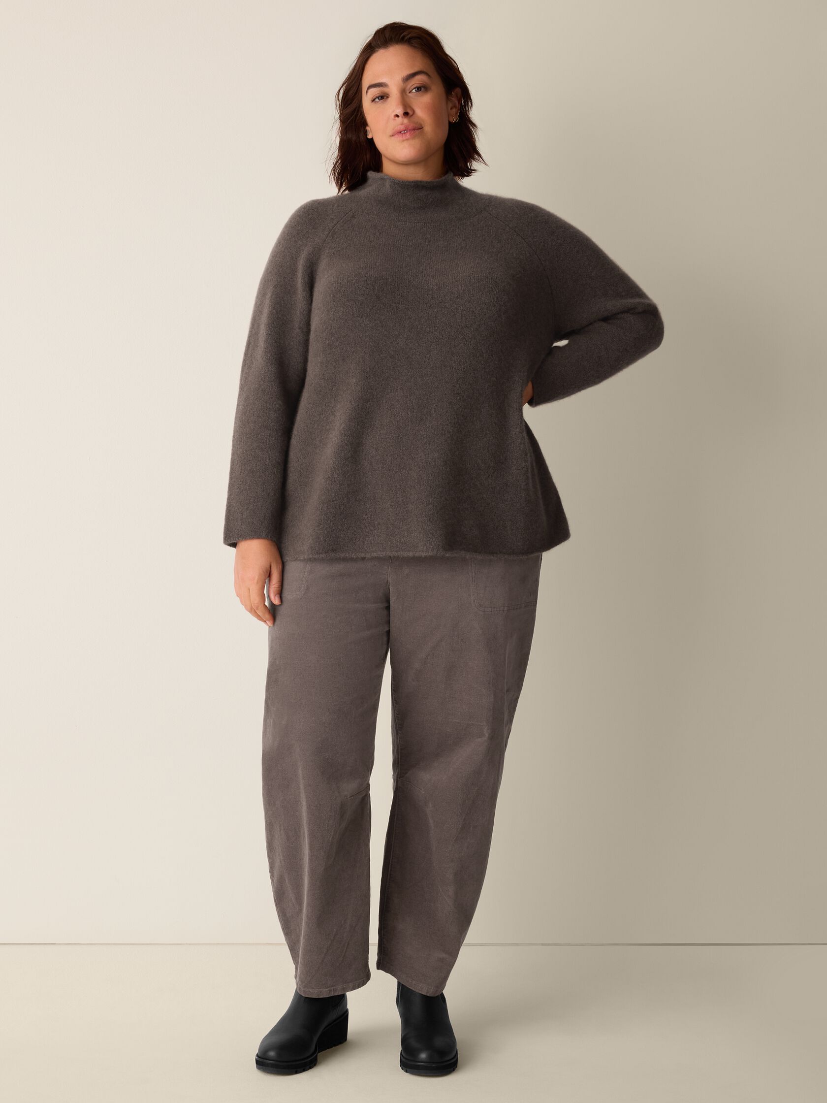 Cashmere Silk Boucle Bliss Turtleneck Top