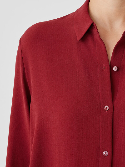 Silk Georgette Crepe Classic Collar Shirt