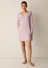 Organic Cotton Rib V-Neck Sleep Dress