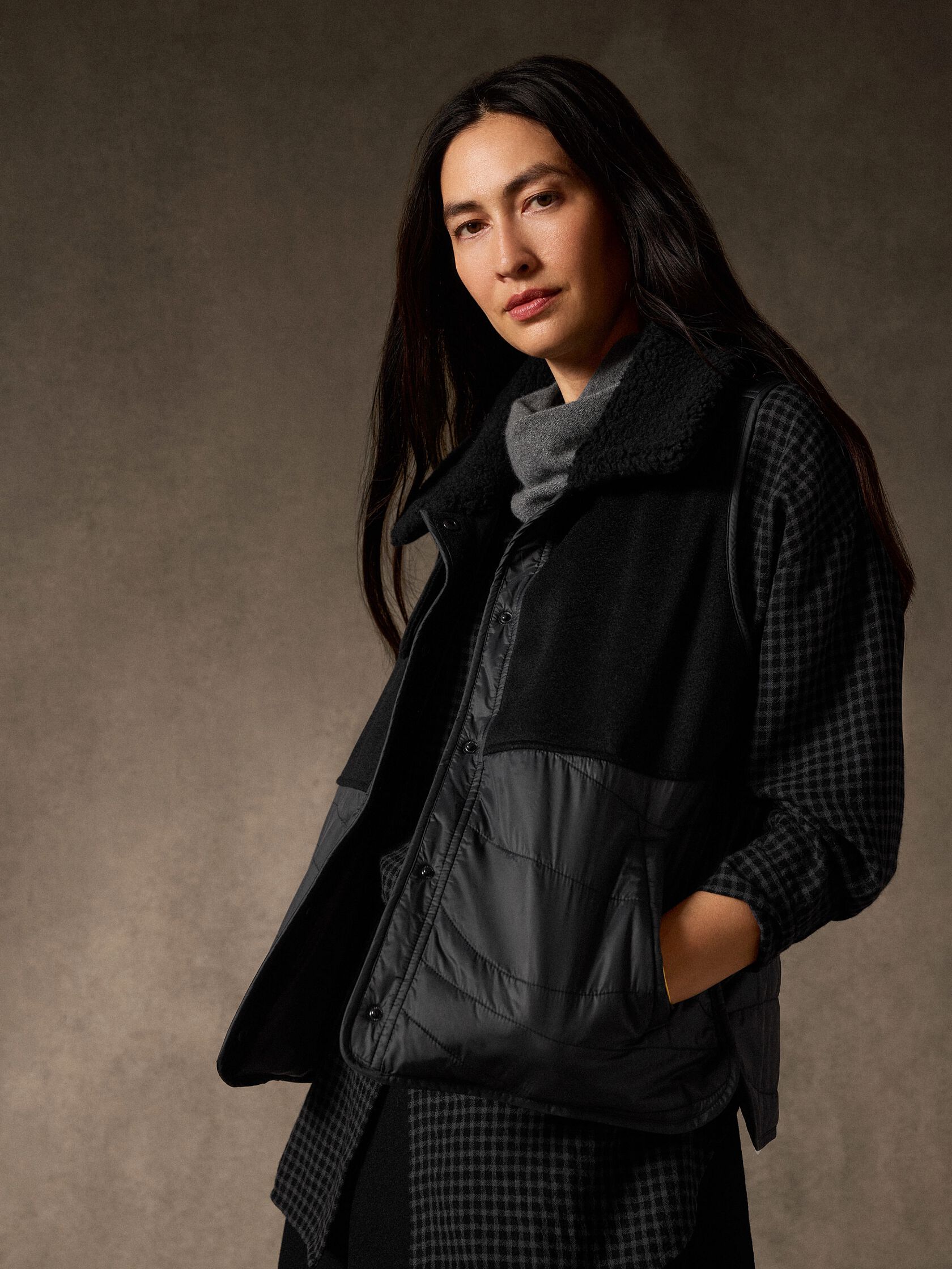 Eggshell Recycled Nylon Classic Collar Vest