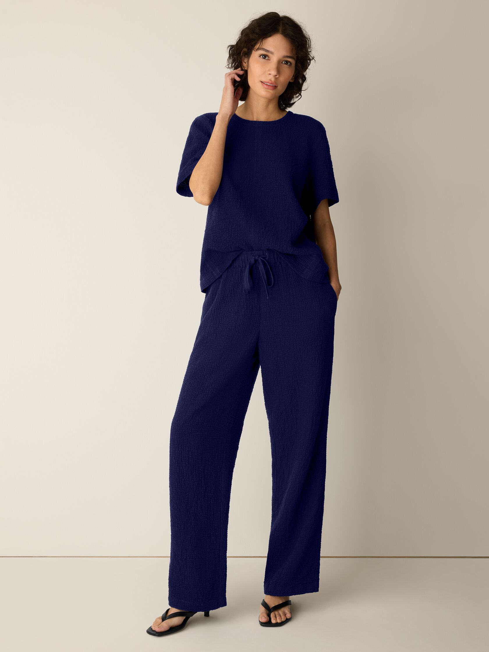 Organic Cotton Doubleweave Straight Pant