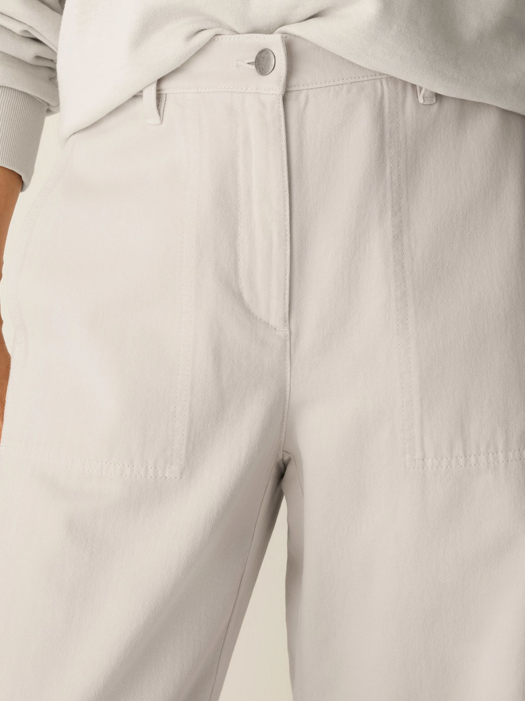 Garment-Dyed Utility Cotton Wide-Leg Pant