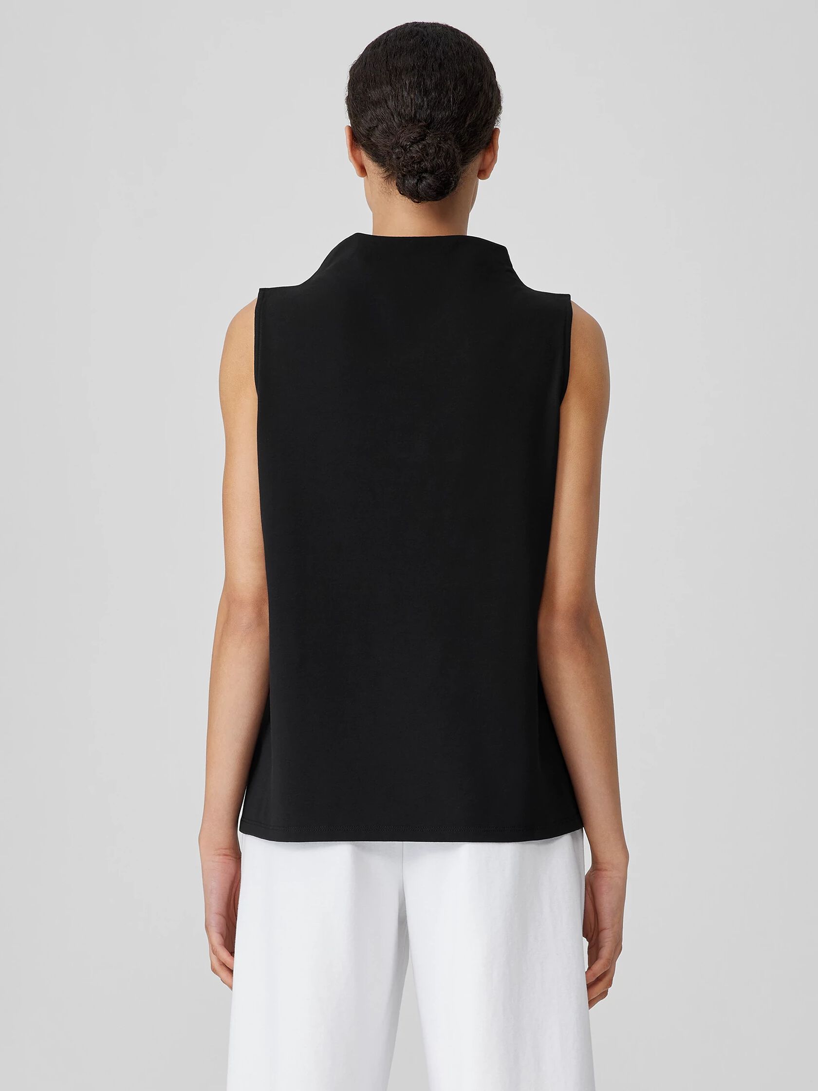 Pima Cotton Stretch Jersey Funnel Neck Tank